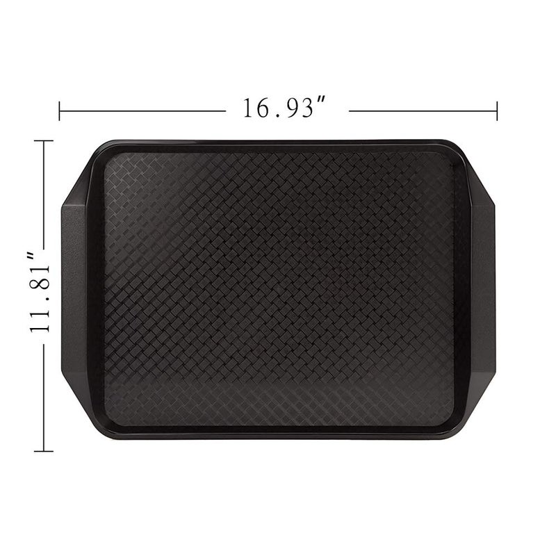Eslite Plastic Fast Food Serving Tray,16.95 by 11.82-Inch,Set of 12 (Black) - Image 5